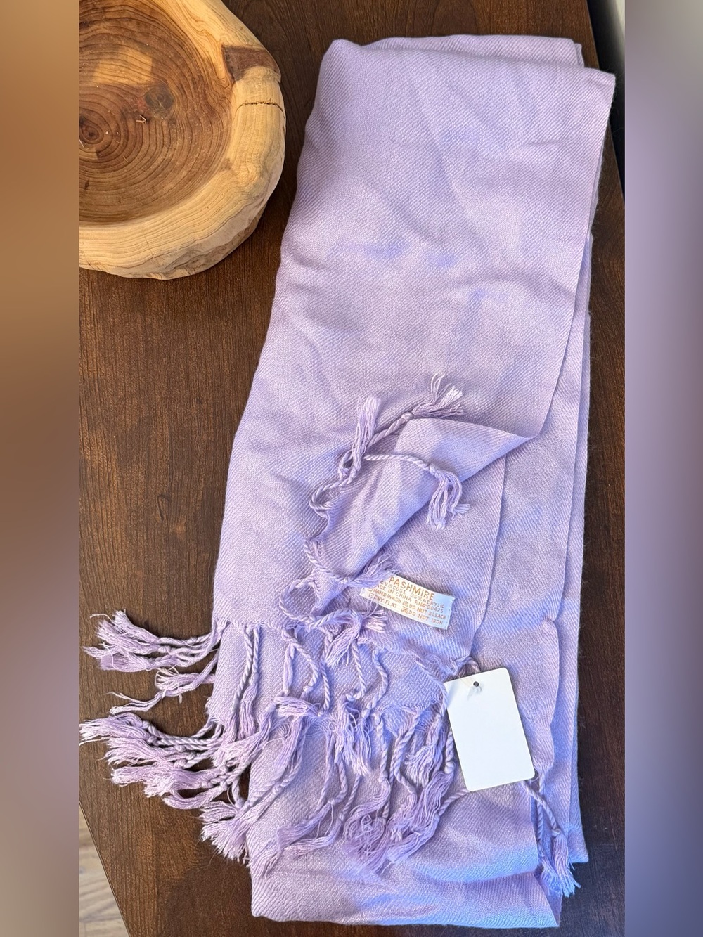 Lavender PashMIRE Scarf with Fringe